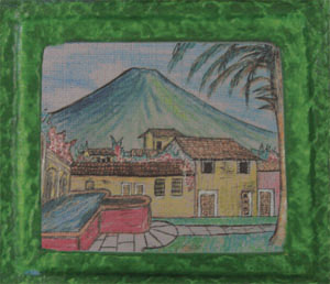 cuadro de papel reutillizado