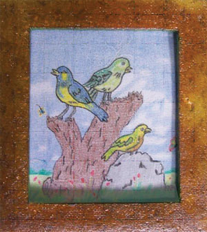 cuadro de papel reutilizado